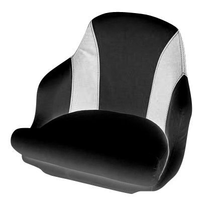Fotel kapitański tapicerowany czarno-biały