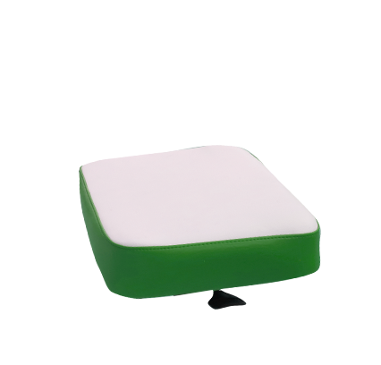 Upholstered seat in green and white