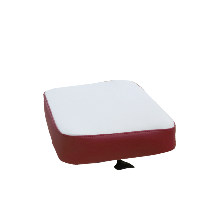 Upholstered seat in maroon and white